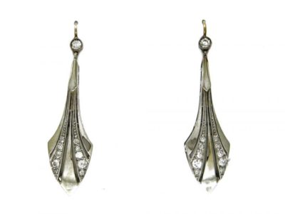 Diamond & Platinum Spearhead Earrings