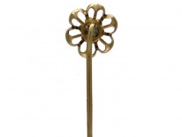 15ct Gold & Diamond Flower Tie Pin