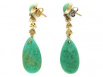 Amazonite & Diamond Drop Earrings