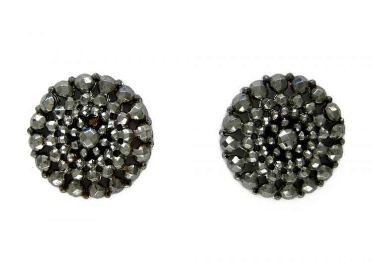 Round Cut Steel Earrings