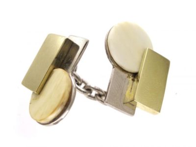 18ct Gold, Platinum & Ivory Cufflinks