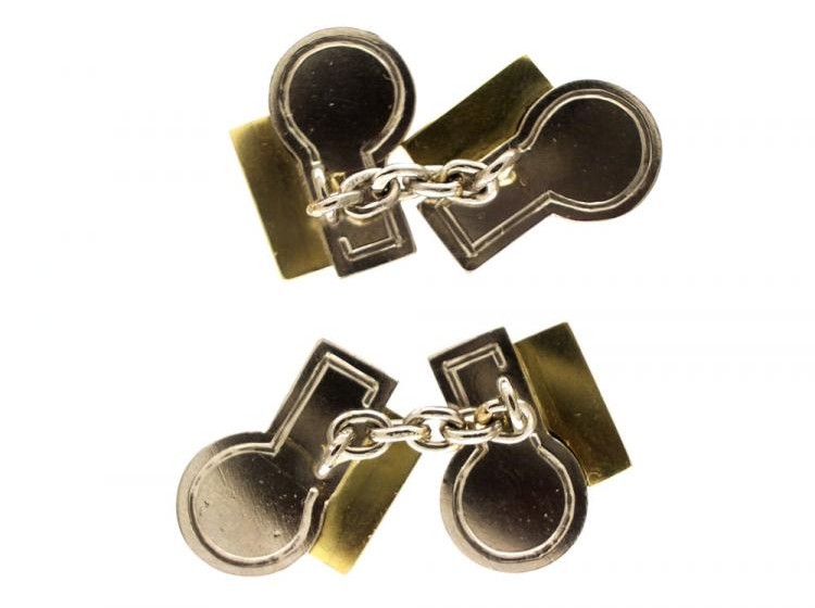 18ct Gold, Platinum & Ivory Cufflinks