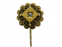 15ct Gold & Diamond Etruscan Style Tie Pin