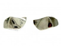 European Silver Wave Earrings