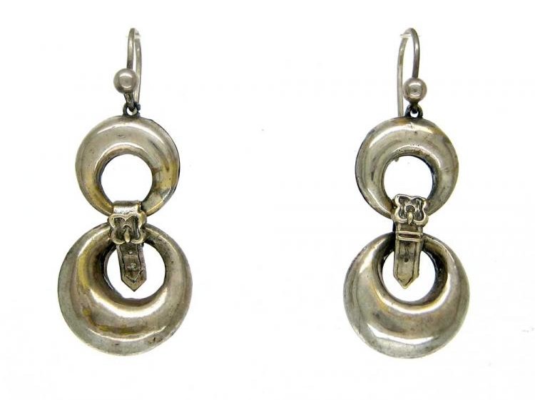 Silver Loops & Buckle Earrings