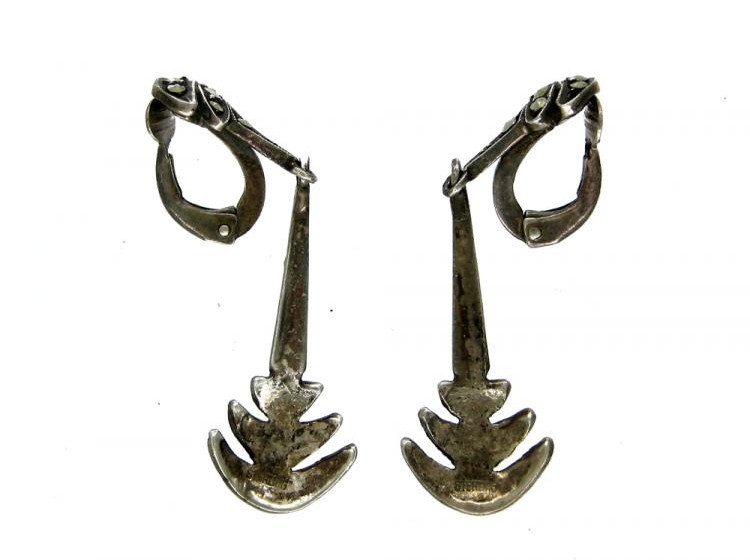 Marcasite & Silver Clip-on Earrings