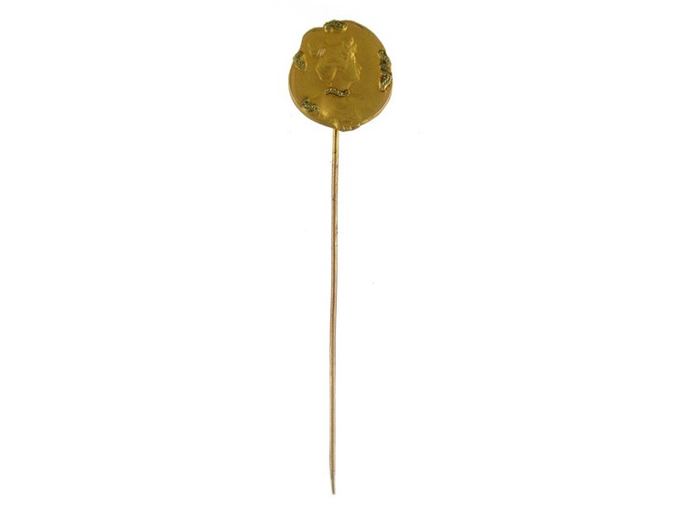 18ct Gold Lady's Head Tie Pin