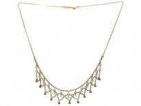 Edwardian 15ct Gold & Natural Pearl Necklace