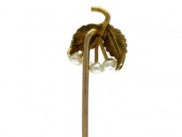Pearl & Enamel 15ct Gold Tie Pin