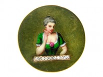 Victorian 15ct Gold Enamel Lady Brooch