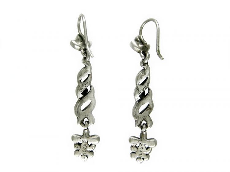 Marcasite & Silver Twist Earrings