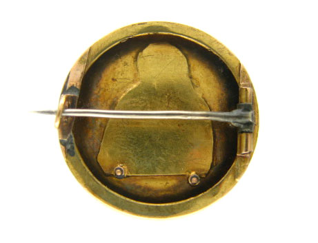 Victorian 15ct Gold Enamel Lady Brooch