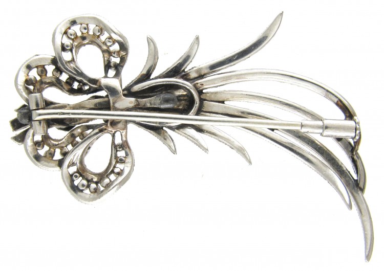 Edwardian Diamond & Platinum Aigrette Brooch