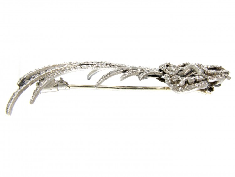 Edwardian Diamond & Platinum Aigrette Brooch
