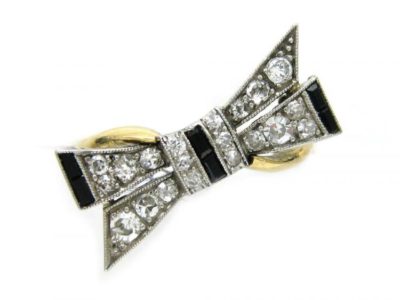 Onyx Diamond Bow Ring