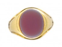 18ct Gold Banded Carnelian Signet Ring