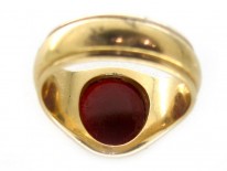 18ct Gold Banded Carnelian Signet Ring