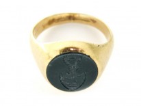Engraved Bloodstone Signet Ring