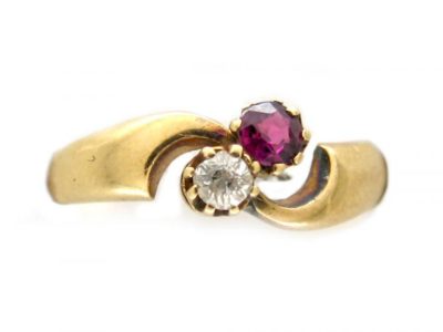 Diamond & Ruby Twist Ring