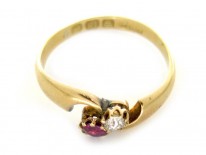 Diamond & Ruby Twist Ring