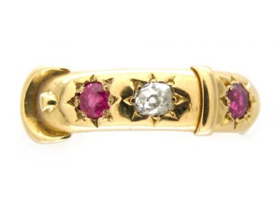 Ruby & Diamond Belt Design Ring