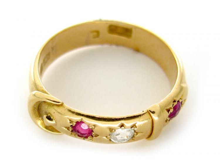 Ruby & Diamond Belt Design Ring