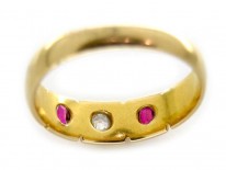 Ruby & Diamond 18ct Gold Gypsy Ring