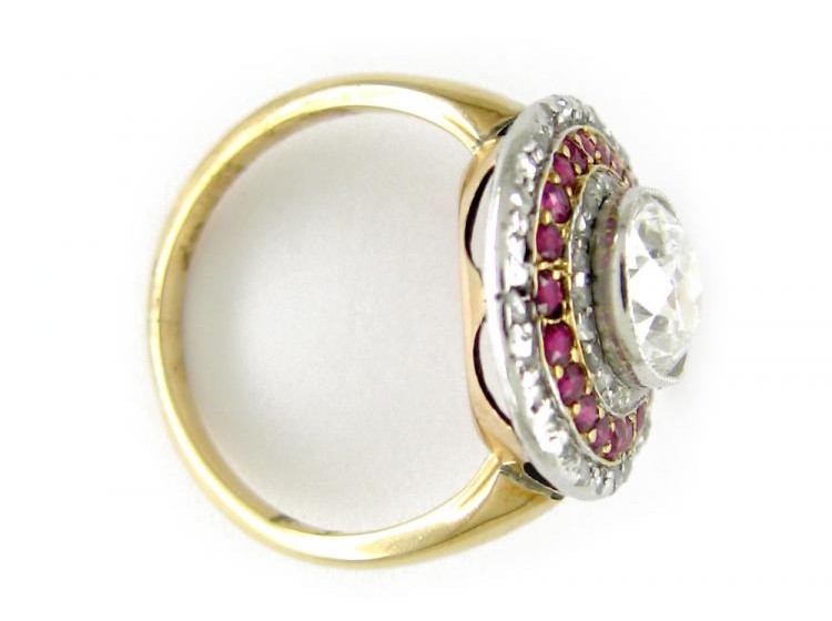 Diamond & Ruby Circle Ring