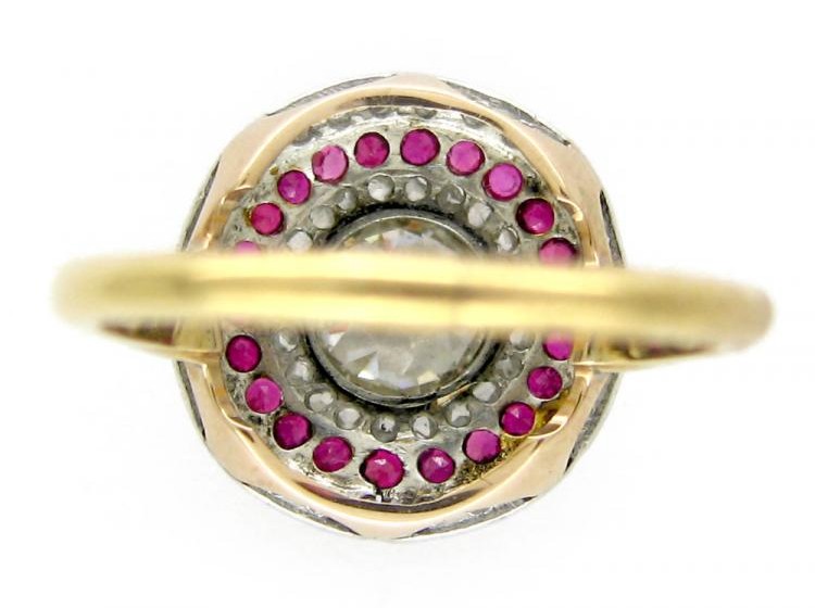 Diamond & Ruby Circle Ring