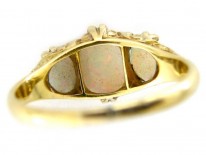 Opal Carved Half-Hoop Ring