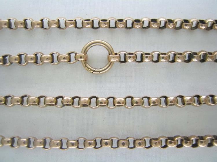 9ct Gold Long Victorian Chain