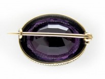 Amethyst & Diamond Oval Brooch