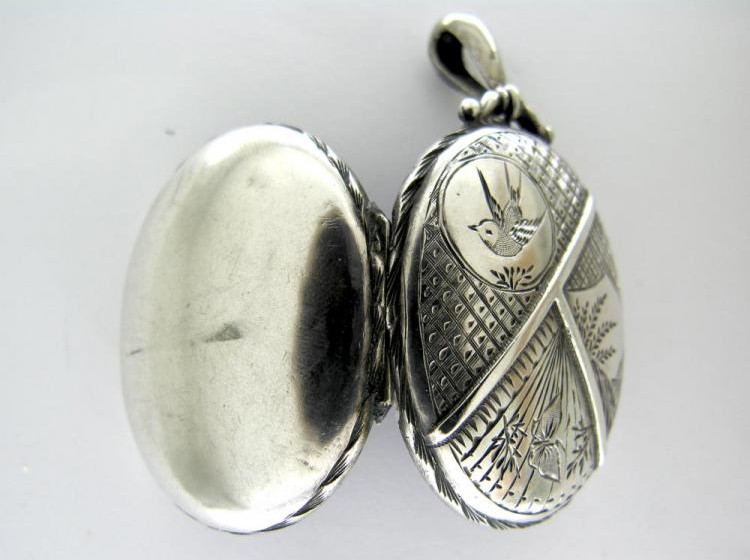 Silver Swallow & Butterfly Locket