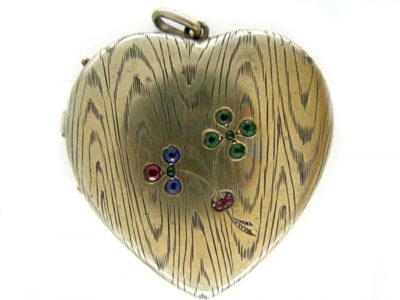 Large Silver Gilt Heart Locket