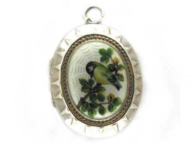 Victorian Enamel Silver Locket