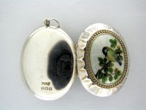 Victorian Enamel Silver Locket