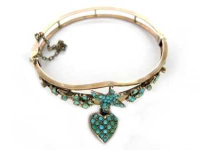 Silver Gilt Turquoise Bangle