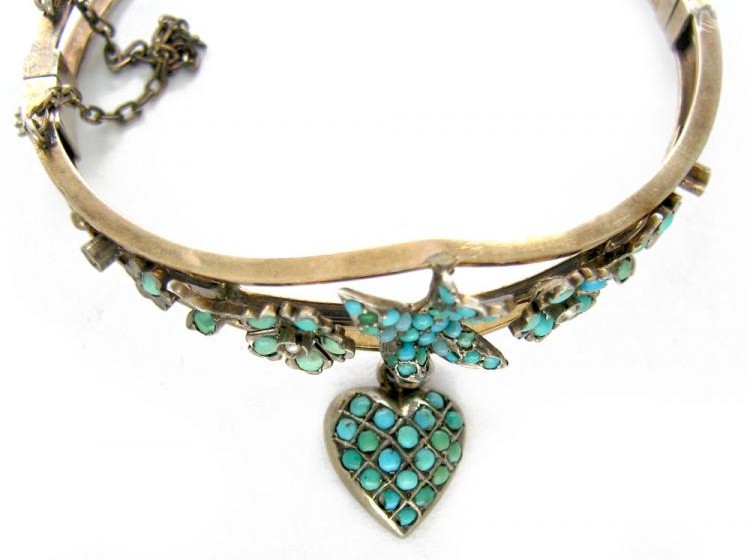 Silver Gilt Turquoise Bangle