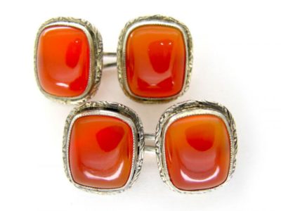 Silver Carnelian Cufflinks