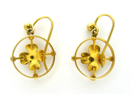 Gold Drop Flower Earrings