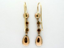 Flat-Cut Garnet Drop Earrings