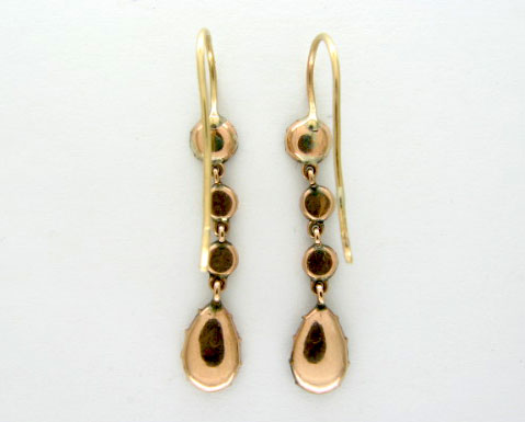 Flat-Cut Garnet Drop Earrings