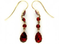 Flat-Cut Garnet Drop Earrings