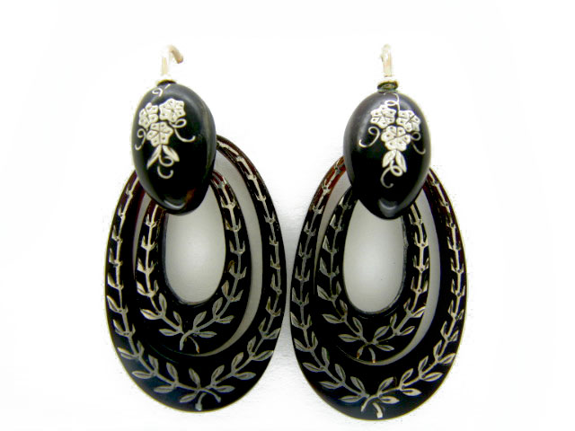 Tortoise Shell Pique Drop Earrings