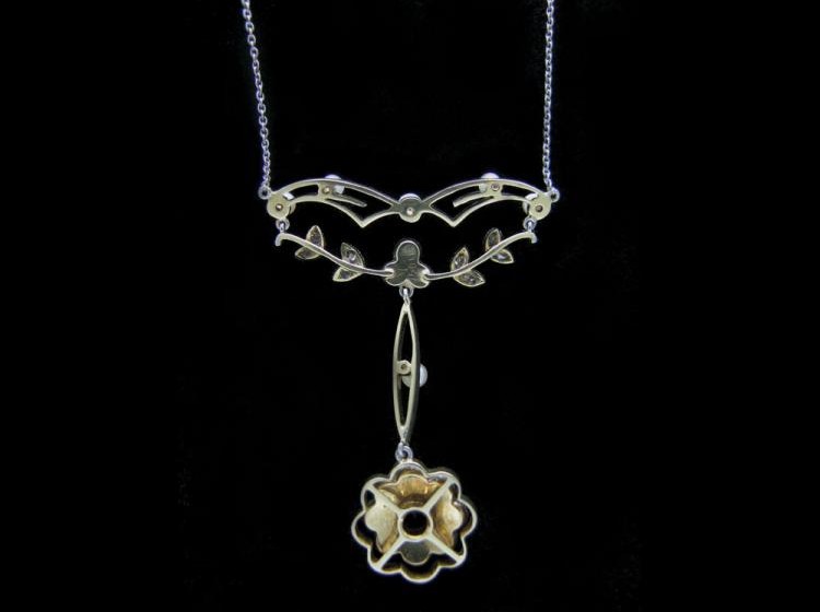 Sapphire Pearl Diamond Necklace