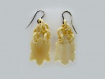 Carved Ivory Drop Earrings