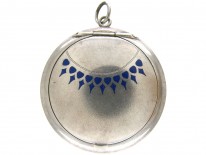 Silver & Enamel Compact Locket