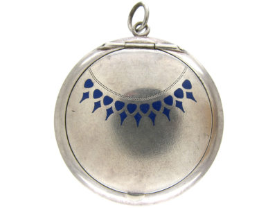 Silver & Enamel Compact Locket