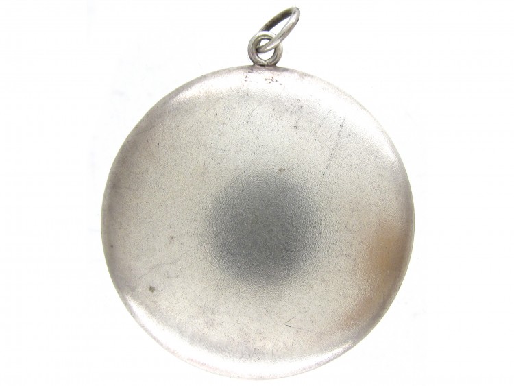 Silver & Enamel Compact Locket