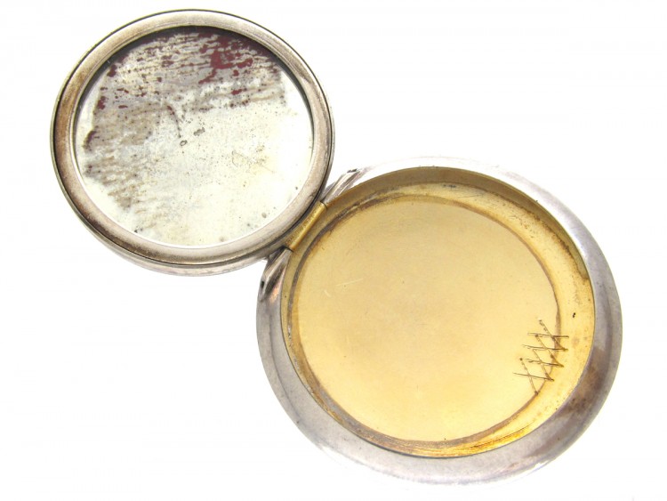 Silver & Enamel Compact Locket